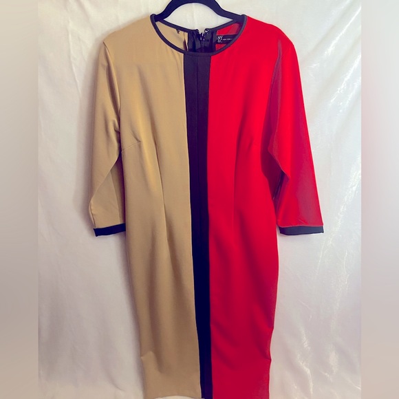 NEW YORK & COMPANY Sheath Color-block Dress - Picture 3 of 5